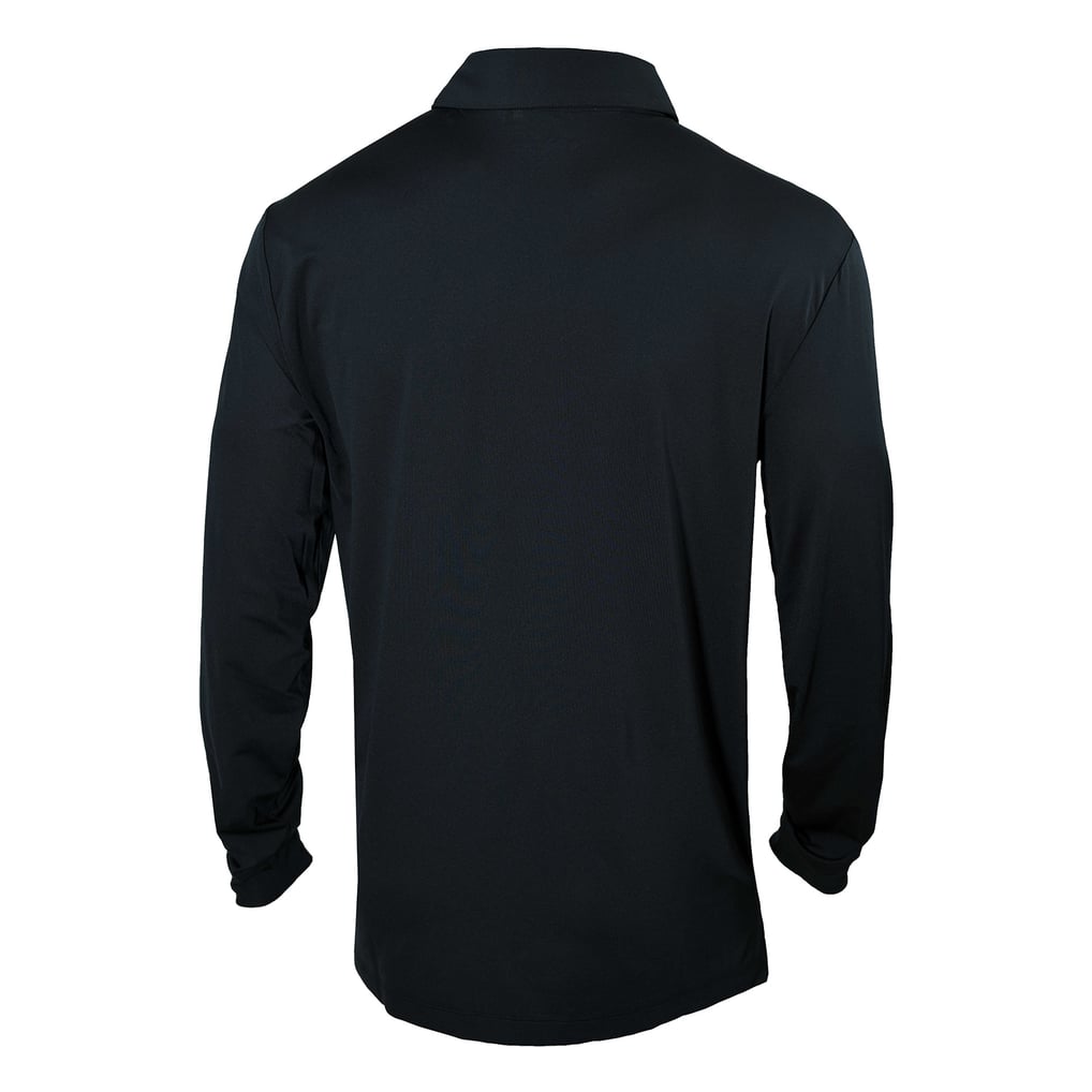 Brooklyn Nets Columbia Omni-Wick Pin High Long Sleeve Polo - Black